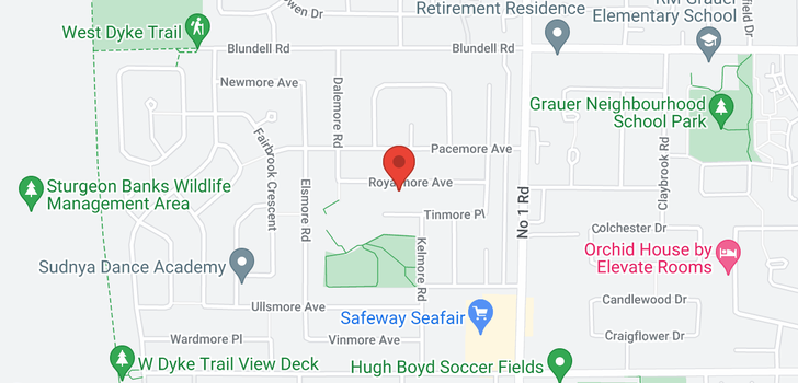 map of 3740 ROYALMORE AVENUE